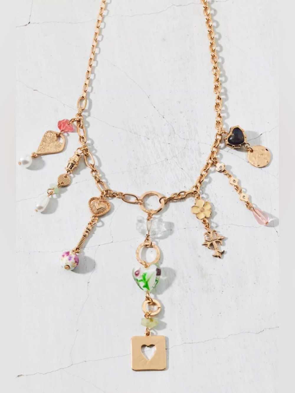 Urban Outfitters Kennedy Charm Necklace Gold/or All NWT